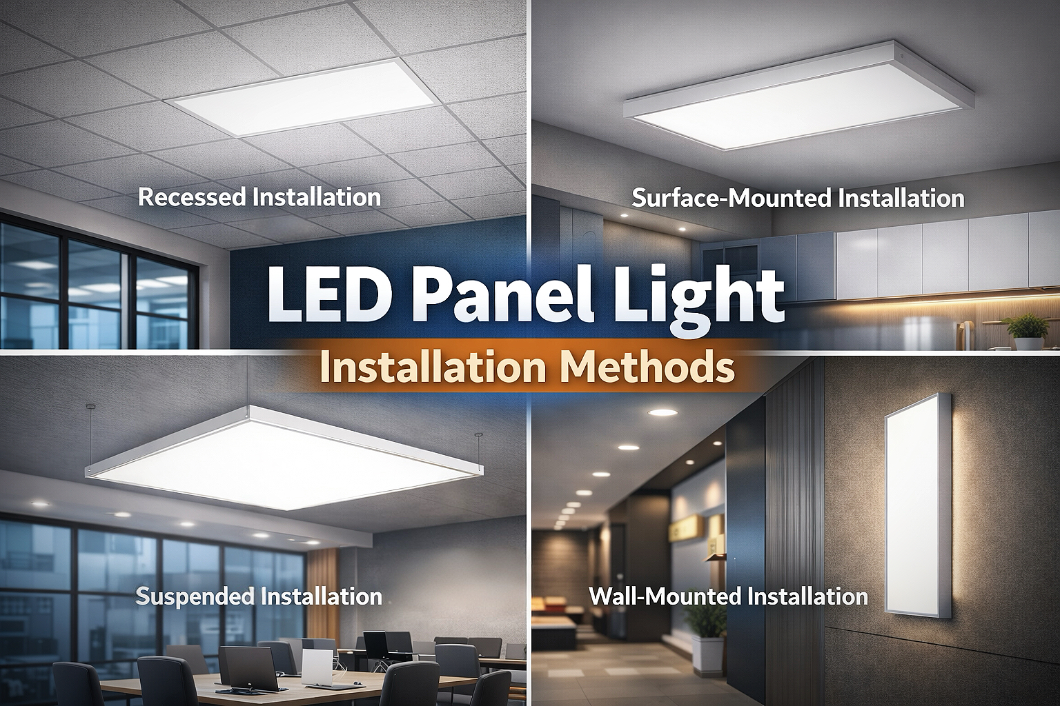 led flat panel light installation