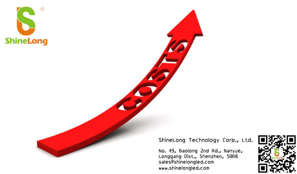 led raw material cost rises